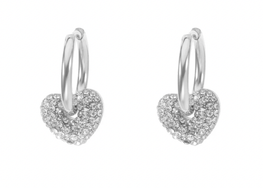 Oorbellen hart zilver
