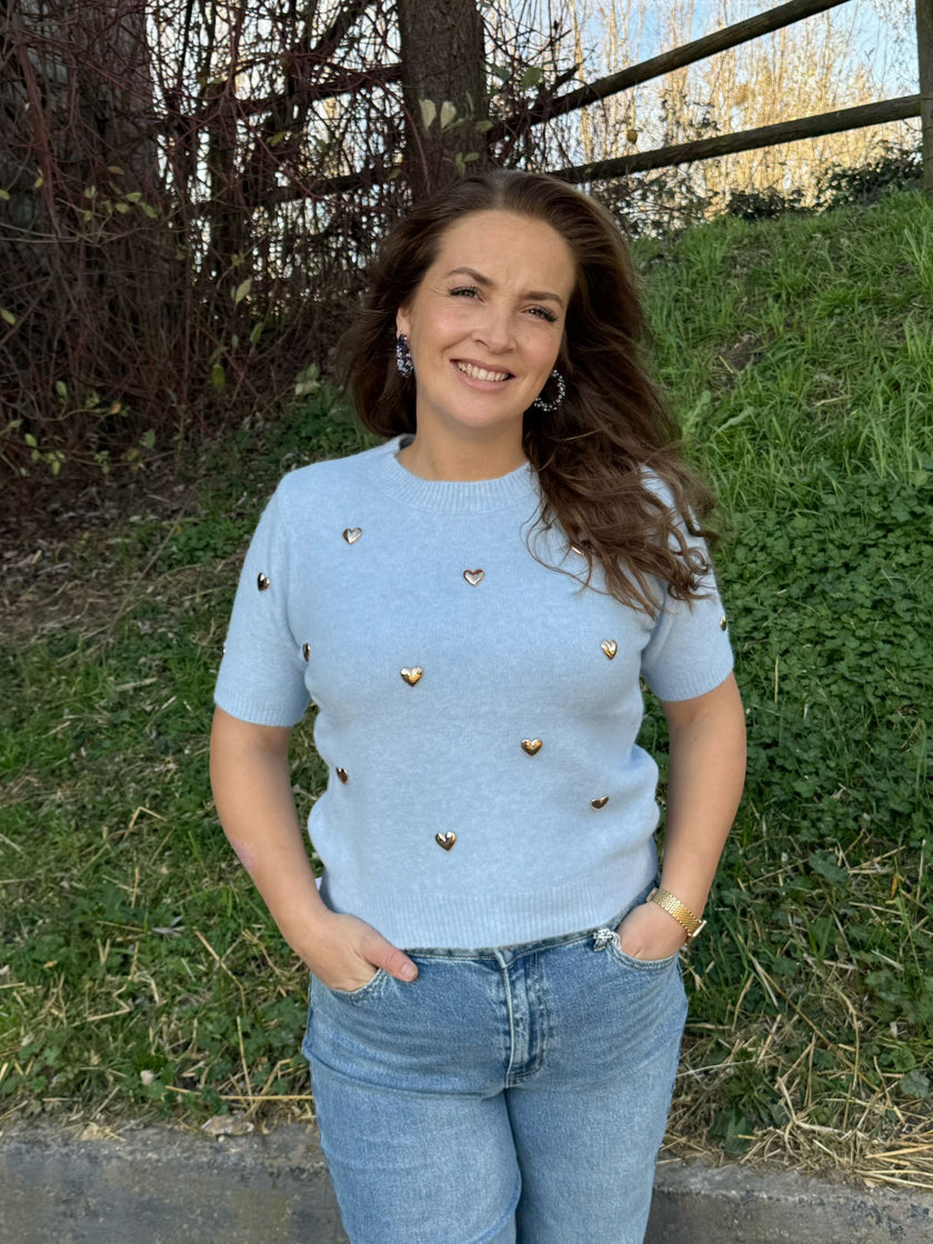 Shirt heart of Gold baby blauw