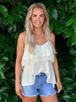 Offwhite top met kant