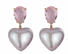 Oorbellen pink heart