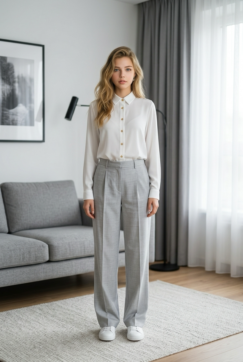 Blouse wit met gouden knopen