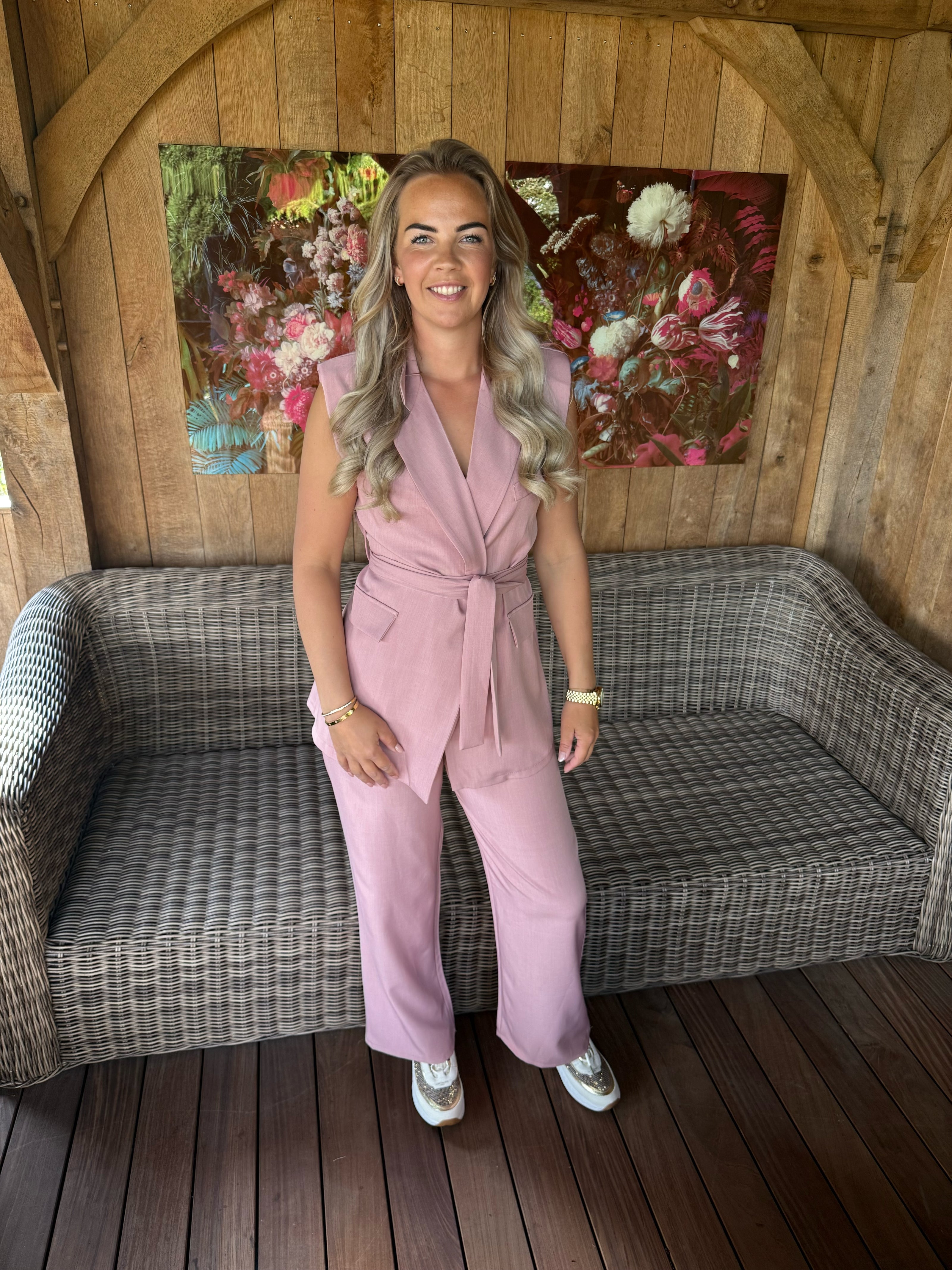 2-delig set roze