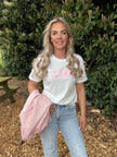 Iconic t-shirt wit roze