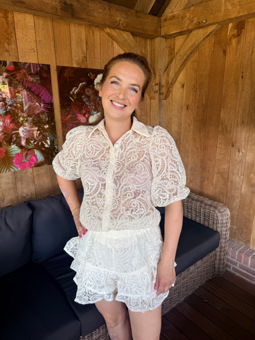Set broderie off white