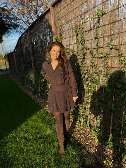 Bruin jurkje met glitters