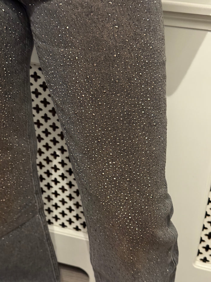 Grijze jeans met glitters