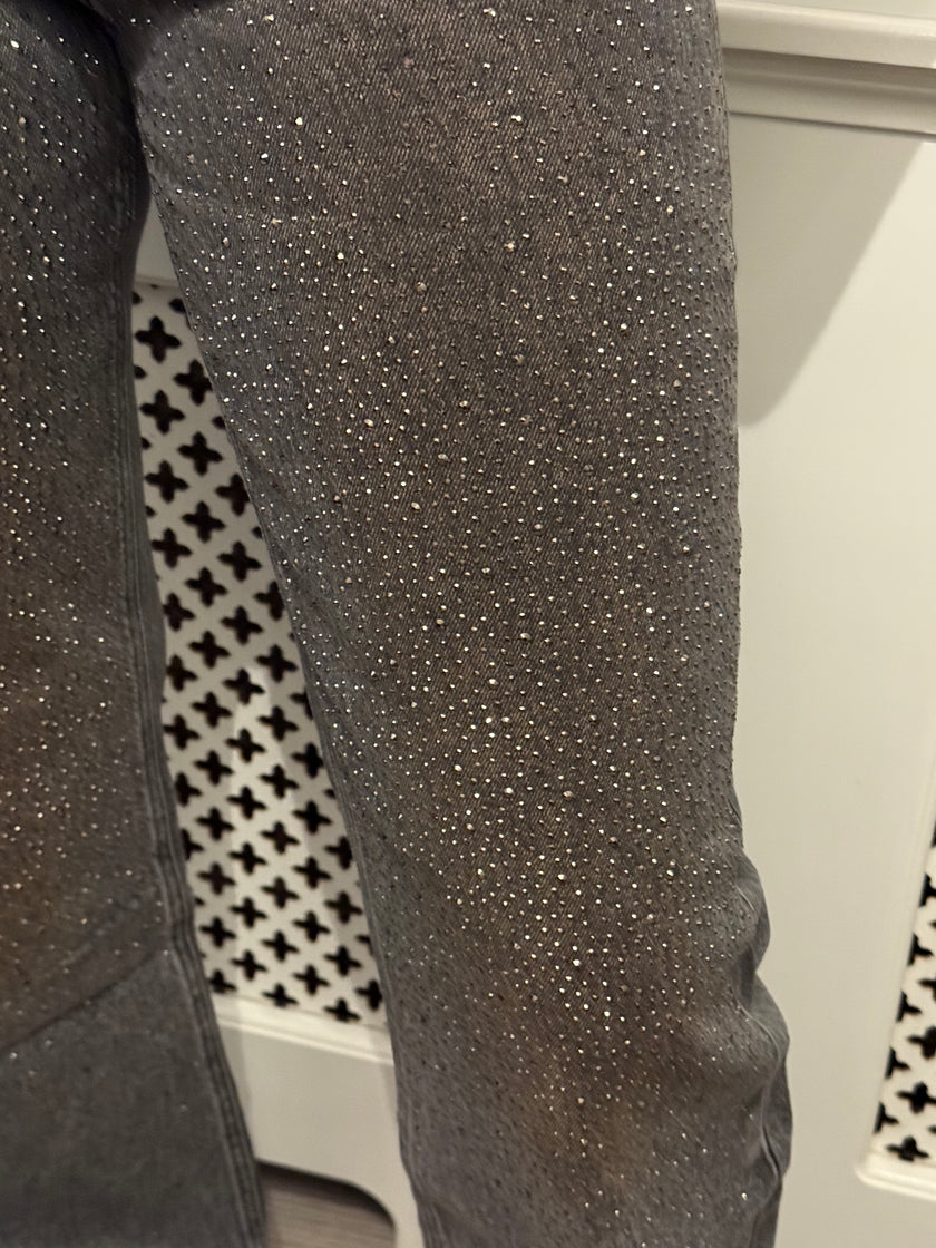 Grijze jeans met glitters