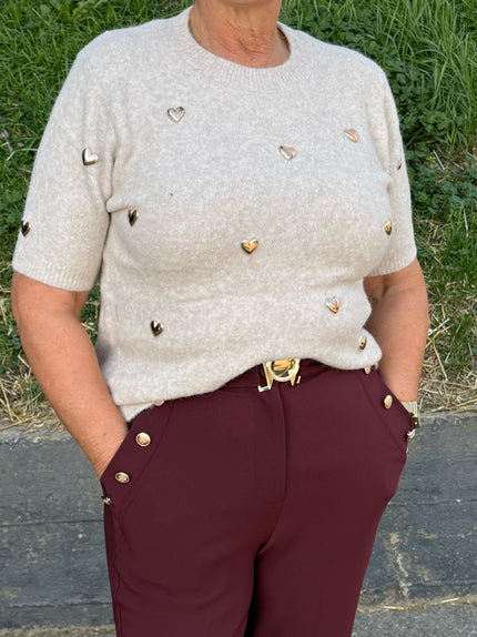 Pantalon met gouden knopen